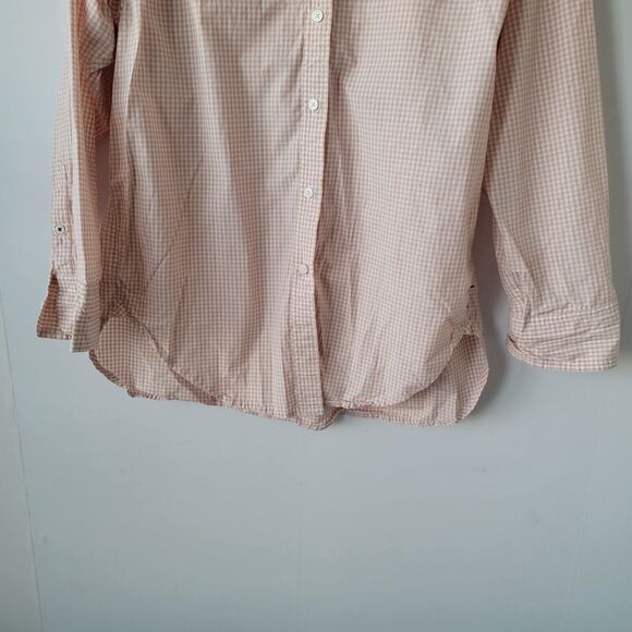 j crew  womens size 10 Relaxed-fit washed cotton poplin shirt in mini gingham - Picture 4 of 8